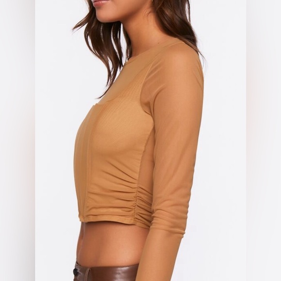 Tan Camel Neutral Bustier Corset Top M - Picture 4 of 7